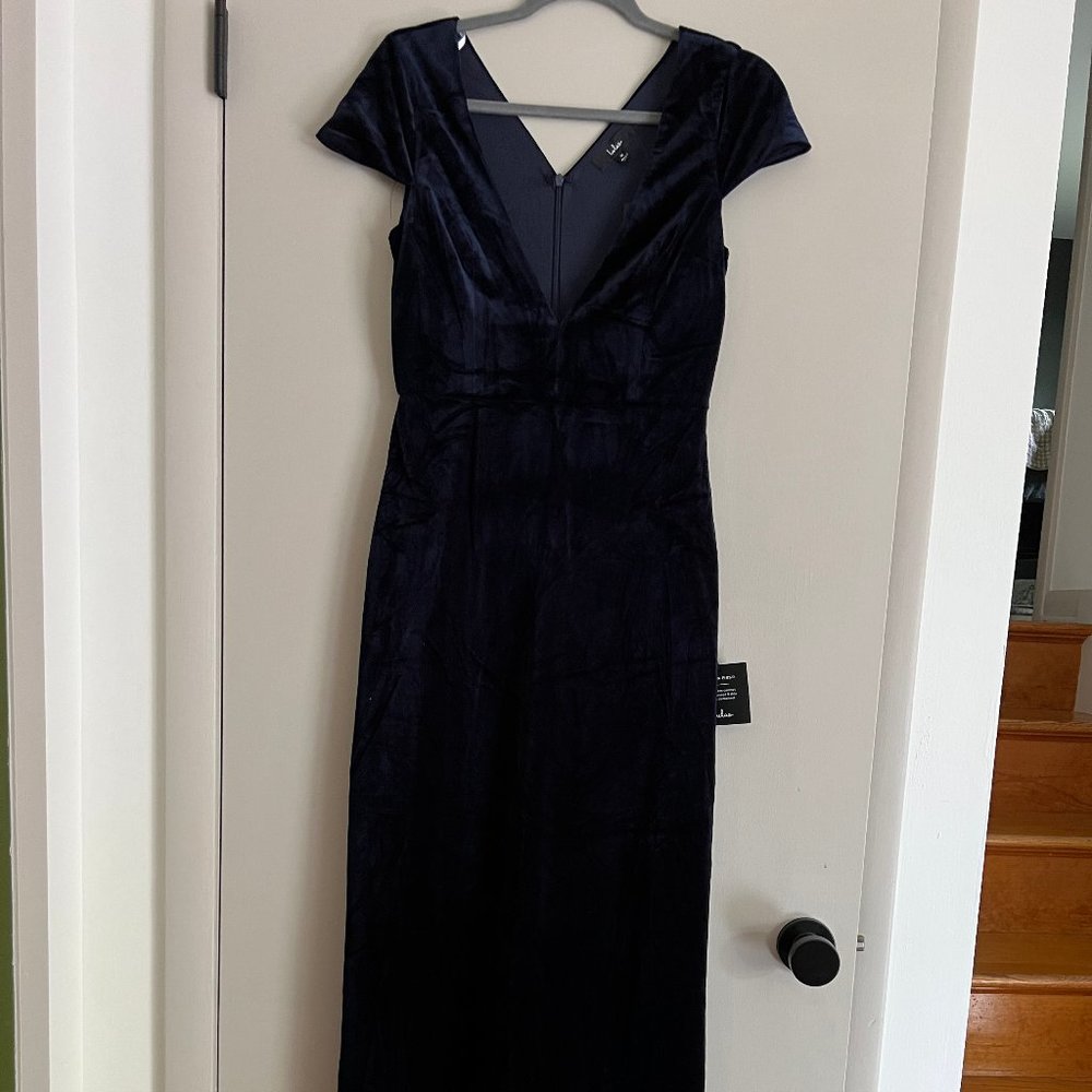 Dark Blue Velvet Max Dress